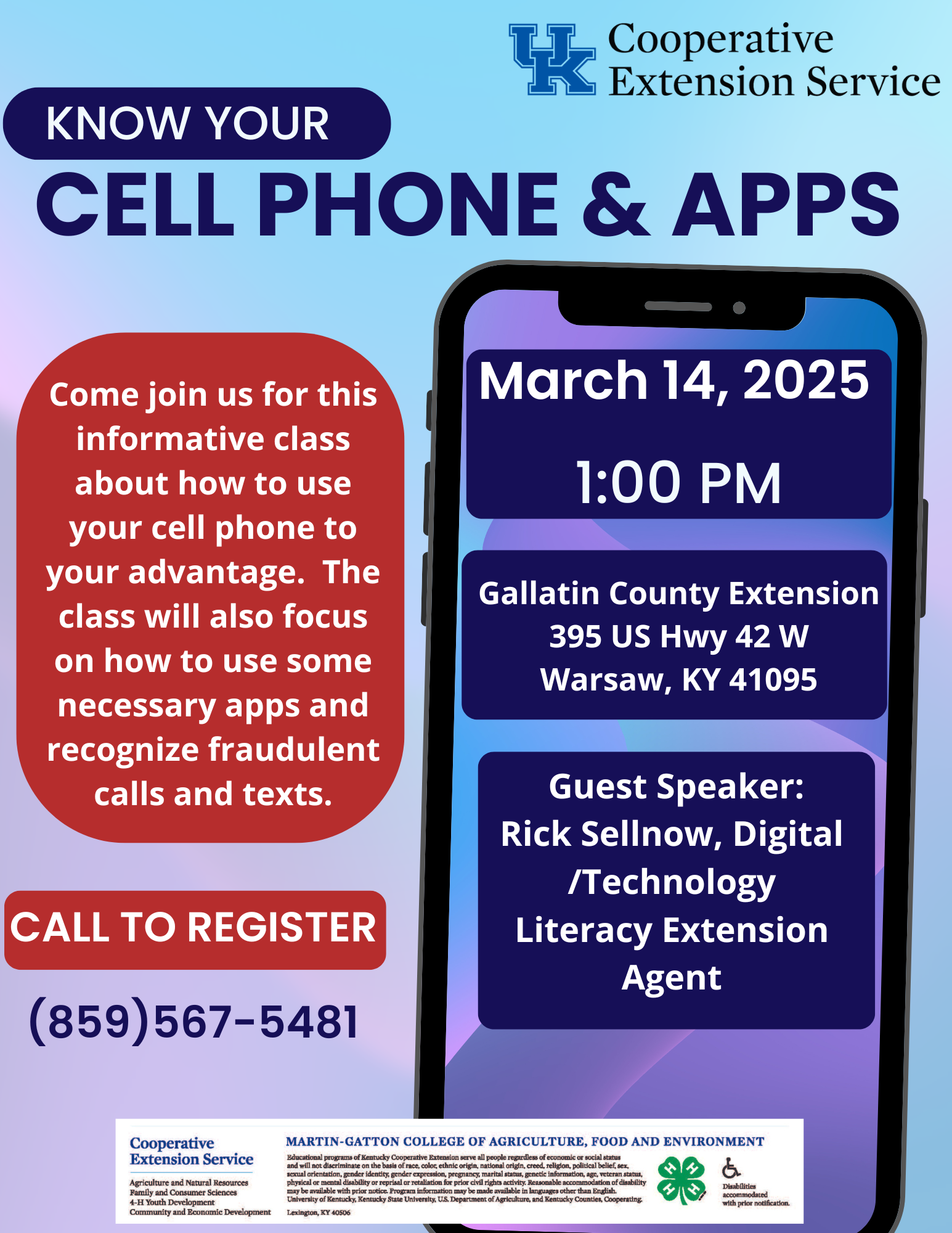 Know your Cell Phone & Apps Program 3.14.24