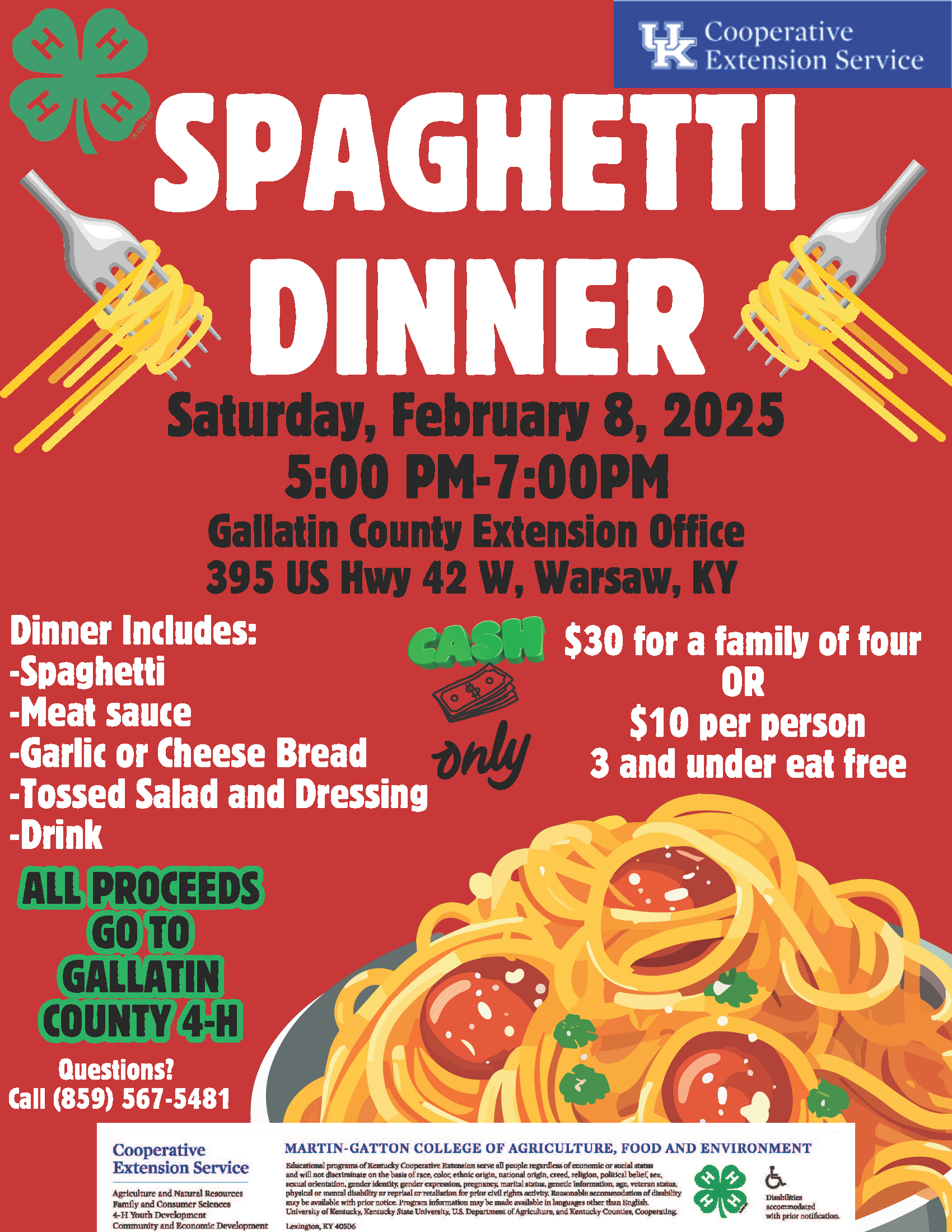 4-H Spaghetti Dinner 2025