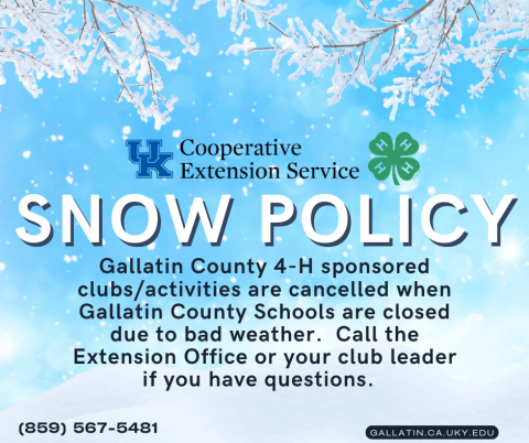 4-H Snow Policy