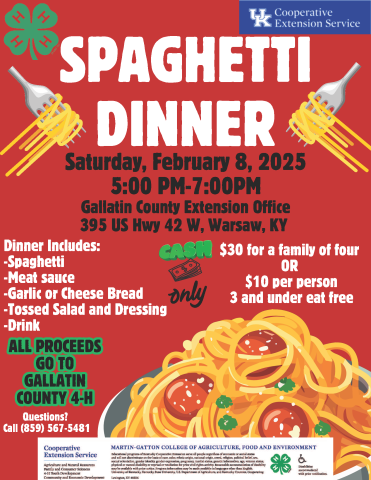 Gallatin County 4-H Spaghetti Dinner 2025