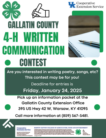 Gallatin County 4-H Written Communication Flyer 2025