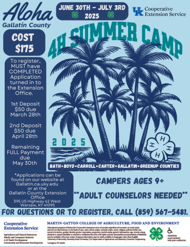 4-H Camp Flyer 2025